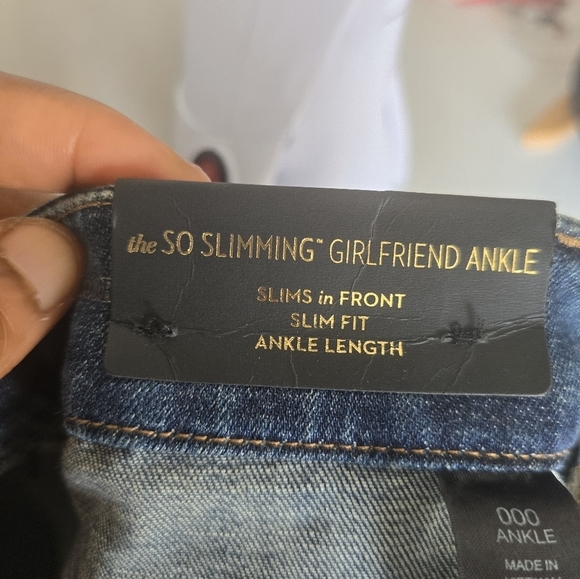Chico's So Slimming Side-Stripe Girlfriend Ankle Jeans WOMEN'S Size 0 Blue 28x28 - Picture 13 of 13